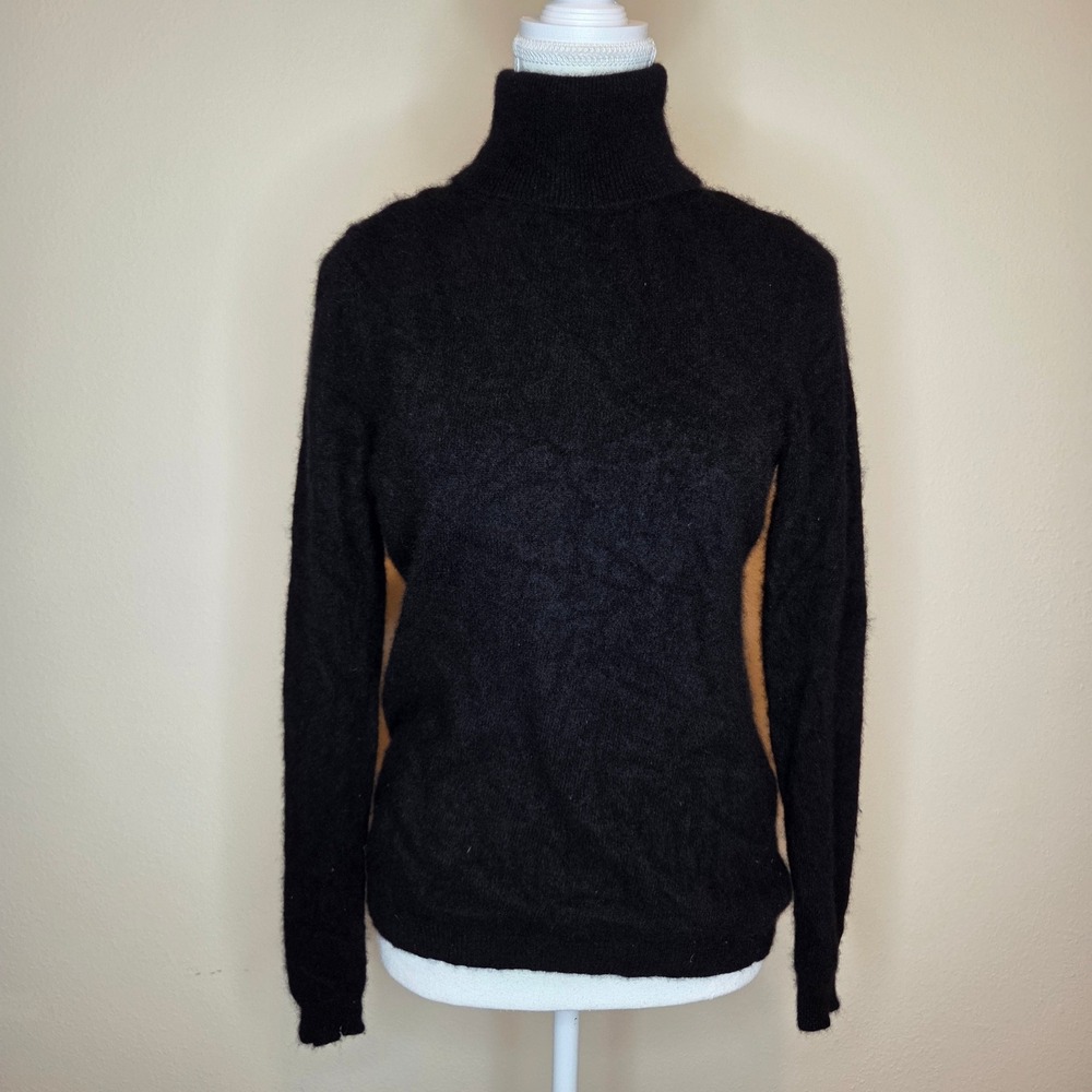 Charter‎ Club Luxury Black 100% Cashmere Turtleneck Sweater Womens Medium
